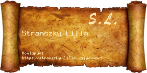 Stranszky Lilla névjegykártya